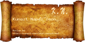Kunszt Napóleon névjegykártya